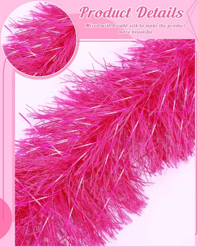 Vista 3 de Jexine Boas de plumas artificiales esponjosas, 8 piezas, decoración para disfraz de boda, suministros de fiesta de té