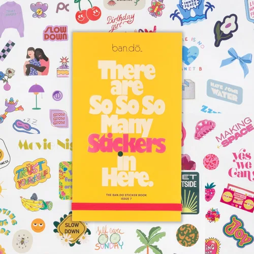 ban.do Libro de pegatinas con más de 700 pegatinas surtidas y 35 hojas con paquete divertido/colorido/estético para álbumes de recortes, Número 7