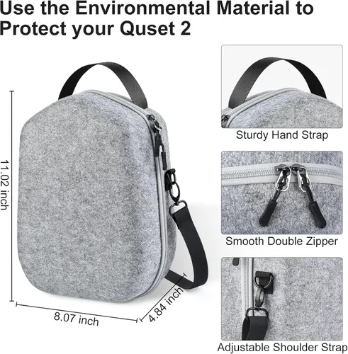 Vista 5 de ANNAPRO Funda de transporte rígida para Oculus Quest 2, funda de viaje compatible con auriculares MetaOculus Quest 2, bolsa de almacenamiento