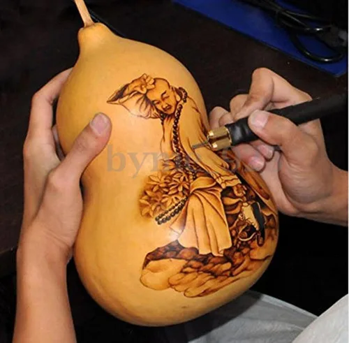 Vista 2 de TOPCHANCES Kit de quemado de madera, 110 V, 50 W, kit de máquina de pirografía de doble pluma con 23 puntas de alambre de pirografía