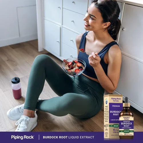 Vista 6 de Piping Rock Extracto de tintura de raíz de bardana 4 onzas líquidas Gotas líquidas de hierbas premium Suplemento botánico certificado Sin