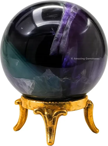 Vista 50 de Amazing Gemstone Bola de cristal de cuarzo transparente con soporte, bolas de meditación de esfera de cristal de 1.5 pulgadas para brujería y bolas
