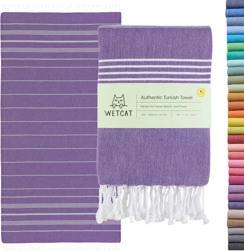 Vista 41 de WETCAT Toalla de playa turca de gran tamaño (38"x71") 100% algodón turco, fabricada en Turquía - sin arena, extragrande, ultrasuave, de secado