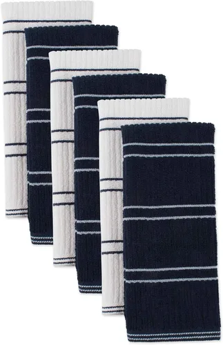 Vista 15 de DII Basic - Colección básica de rizo acanalado para cocina, azul, paños de cocina, 12 piezas