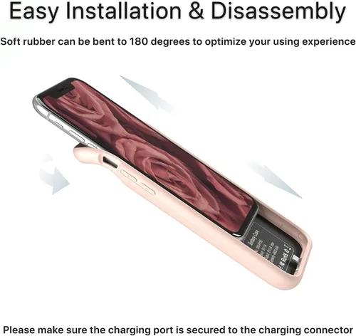 Vista 7 de DESTEK Funda de batería para iPhone 11, funda de carga portátil ultradelgada de 4500 mAh, funda protectora recargable compatible con auriculares