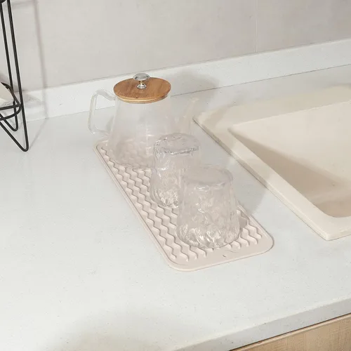 Vista 221 de MicoYang Alfombrilla de Silicona para Secar Platos de Múltiples Usos, Fácil de Limpiar, Ecológica, Alfombrilla de Silicona Resistente al Calor