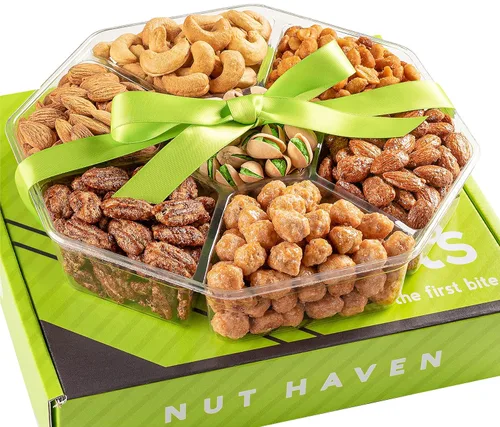 Vista 15 de Canasta de regalo de frutas secas y frutos secos, cesta de regalo de frutas secas y frutos secos, fantástica cesta de regalo de comida