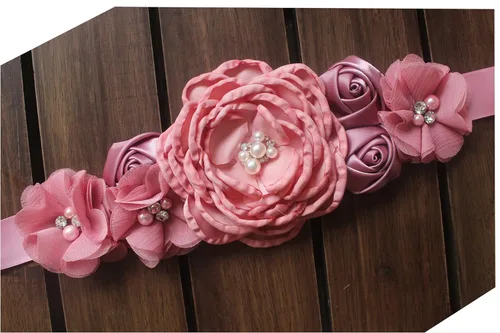 Vista 5 de Nania Flores materniry sash baby shower embarazo cinturones para mamá