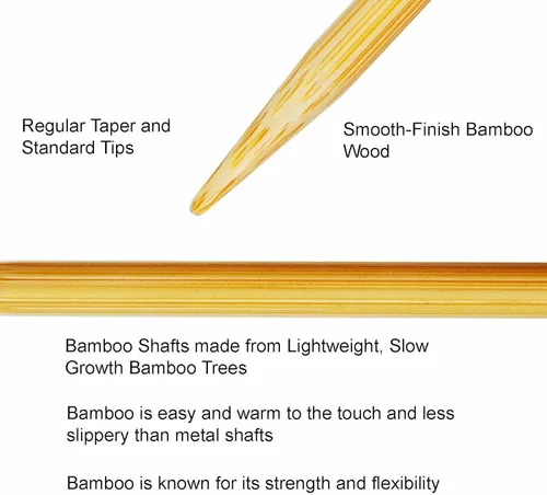 Vista 4 de addi FlexiFlips - Aguja de tejer de doble punta DPN de bambú de 9.5 pulgadas (9.4 in) (juego de 3) US 0 (0.079 in) DPN, ligera, puntas estándar