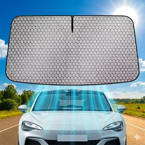 Automotive Windshield Sun Shade for Honda HR-V 2023 2024 2025 2026, Front Window Heat Blocker Graphene Cooling Rays Reflector Opaque Foldable,M
