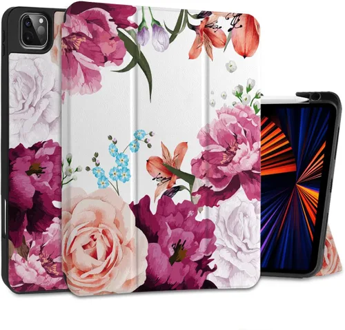 Vista 24 de TWOLSKOO Funda para iPad Pro de 11 pulgadas de 4ª generación 2022, [Soporte para lápiz integrado] Soporte triple y encendido automático/apagado