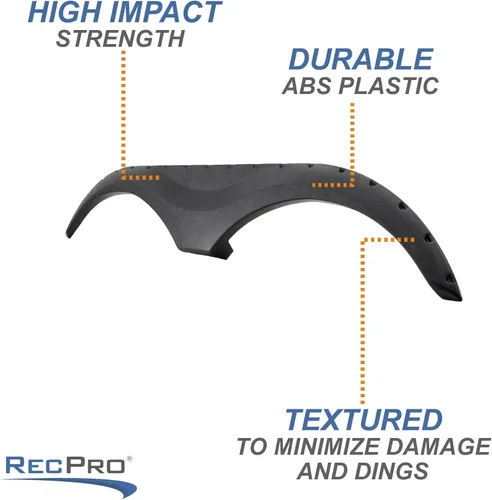 Vista 4 de RecPro Falda de guardabarros en tándem RV Estilo moderno Moldura de plástico Negro (1)