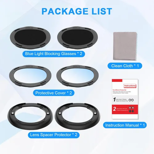 Vista 7 de Tyasoleil Blue Light Blocking Glasses for Meta Quest 3, with Magnetic Alloy Frame and Anti Blue-Light Lens Accessories Removable Lens to Accommodate