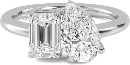 Vista 9 de Anillo de compromiso de oro y diamante Houston Diamond District, diseño de infinito retorcido, con centro redondo de corte brillante I-J I2 Oro Rosa