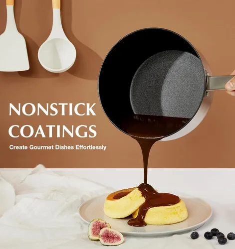 Vista 3 de KOCH SYSTEME CS Juego de cacerolas de acero inoxidable, cacerola de acero inoxidable de 1 cuarto, 2 cuartos y 3 cuartos con revestimiento