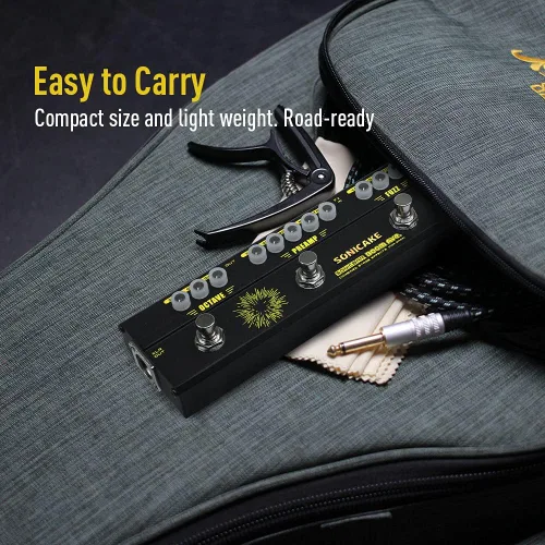 Vista 6 de SONICAKE Pedales de efectos de bajo Multiefecto Preamp Compresor Boost Fuzz Octave Pedal multiefecto Boom Ave con FX Loop