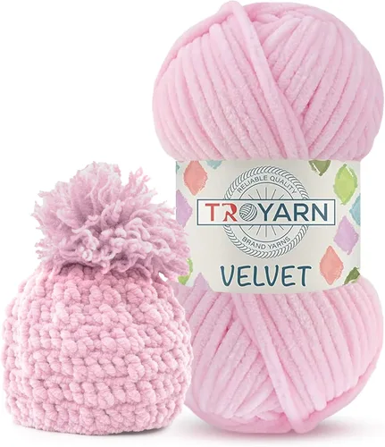 Vista 11 de Hilo de Chenilla para Ganchillo - 100g (121m), Hilo Suavísimo y Esponjoso, Perfecto para Mantas de Bebé y Amigurumi, Tamaño 6
