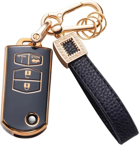 Vista 20 de Funda para llavero Benz, cordón de cuero con protección para llave inteligente, compatible con Clase A, Clase C, Clase G, Clase E y Clase S 2017-2021