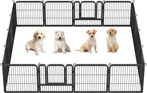 Vista 16 de Topeakmart Unleashed - Cerca portátil para mascotas de 24 pulgadas, 8 paneles, para perros pequeños, medianos y grandes, para uso en interiores