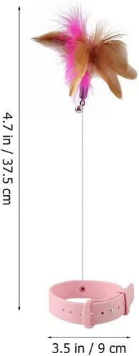 Vista 6 de POPETPOP Juguetes de collar para gatos, juguetes nteractive para gatos con campana, collar ajustable para mascotas para interiores