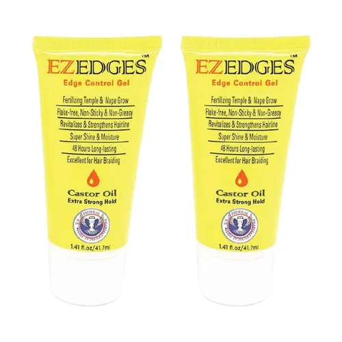 EZEDGES EDGE CONTROL GEL Extra Strong Hold (aceite de castor), 1.41 onzas (paquete de 2)