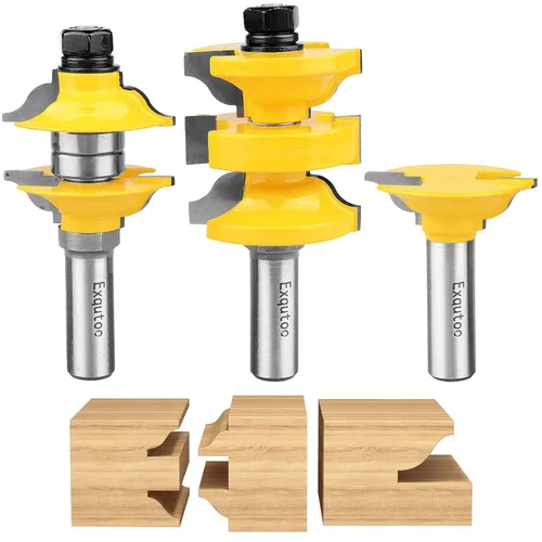 Vista 11 de Exqutoo 1 pieza Broca de enrutador de 1/2" de vástago y 2-1/2" de diámetro para puertas de armario estilo cimacio, herramientas de carpintería
