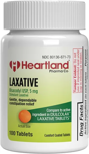Bisacodyl 5mg | Tableta laxante de alivio nocturno EC | Tabletas para aliviar el estreñimiento | Tabletas de alivio digestivo | Fabricado en Estados
