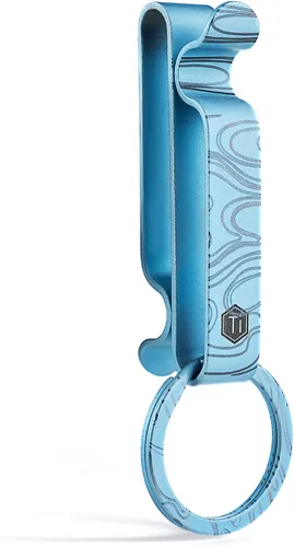 KeyUnity KM00 Titanio Cinturón Loop Llavero Clip Doble Lado De Liberación Rápida Titular Con Llavero Desmontable