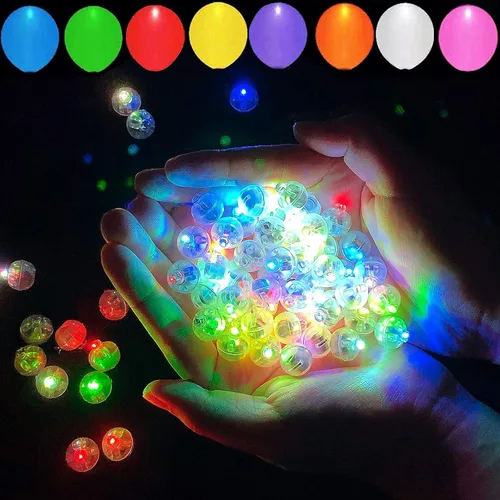 Vista 11 de 50 luces led verdes para globos, pequeñas luces led redondas para faroles de papel, fiestas de cumpleaños, eventos, decoración de bodas