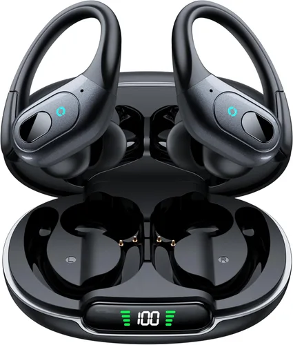 Vista 7 de occiam Active Noise Cancelling Earbuds Wireless Bluetooth Headphones Ear Buds 90Hrs Playback Stereo Bass Earphones with Mic Over-Ear Hooks IPX7 Deep