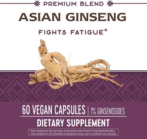 Vista 9 de Nature's Way, Ginseng asiático herbario premium, combate la fatiga*, 60 cápsulas