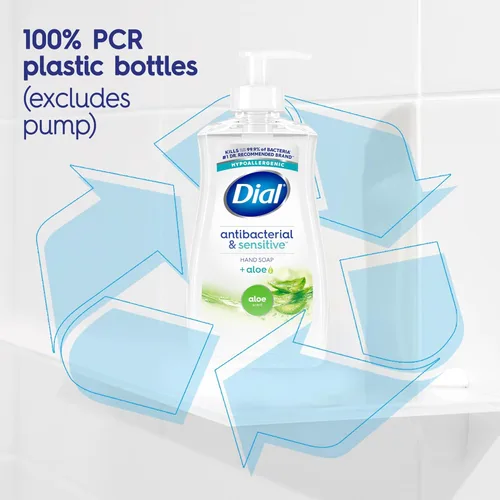 Vista 9 de Dial - Jabón líquido antibacterial para manos + Aloe, aroma a aloe, 11 onzas líquidas (paquete de 12), lavado de manos con fórmula suave, probado