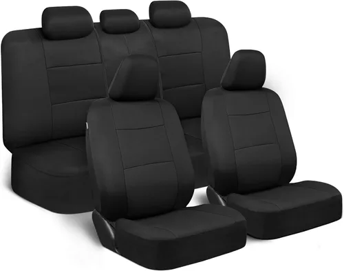 Vista 13 de BDK PolyPro - Juego completo de fundas de asiento de auto en menta sobre negro – Fundas de asiento delantero y trasero divididas para auto
