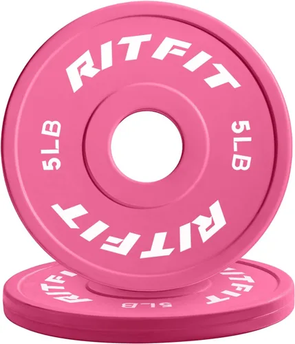 Vista 14 de RitFit Fractional Rubber Weight Plates, Colored Bumper Plates for Starting Strength and Progressive Overload Training, Pair and Sets