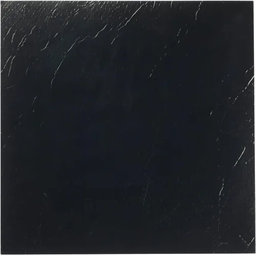 Sterling - Azulejos de vinilo autoadhesivos de 12 pulgadas para suelo, 20 azulejos de 12 x 12 pulgadas, patrón negro liso, despegar y pegar, suelos