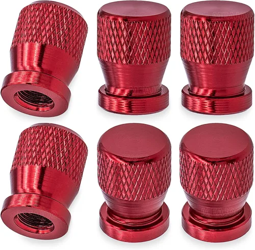 Vista 68 de 4 piezas de tapas de vástago de válvula de neumático de automóvil, tapas de válvula de aire de neumático a prueba de fugas de aleación de aluminio