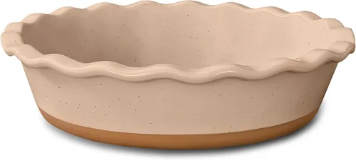 MORA Molde de cerámica para hornear – 9 pulgadas – Plato profundo y estriado para tarta de manzana antigua, quiche, tartas, tartas, etc. – Plato de