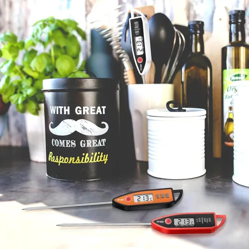 Vista 6 de Termómetro digital para alimentos, carne, caramelo, agua, lectura inmediata, termómetro para cocina (12 piezas)