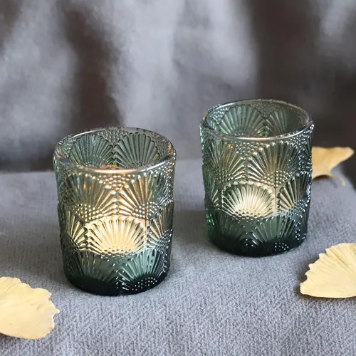 Vista 13 de Woho 12 portavelas votivas ámbar, candelabros de vidrio ámbar para boda de otoño, portavelas de velas de té boho para Halloween, centros de mesa