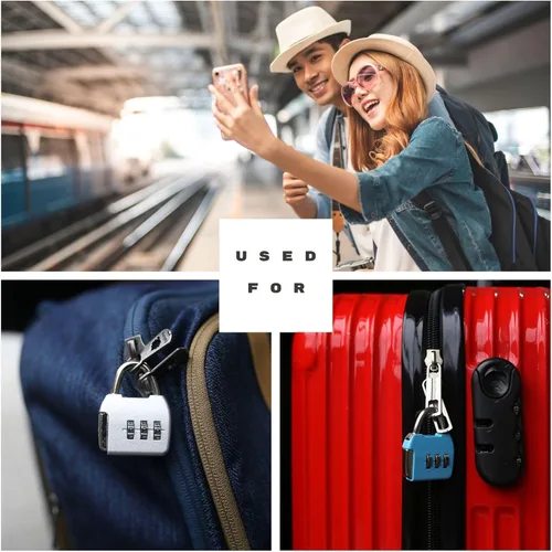 Vista 6 de Cerradura de combinación pequeña, candado de combinación de 3 dígitos, cerraduras de equipaje de viaje, cerradura combinada con código para maleta