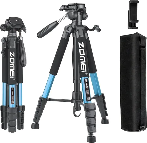 ZOMEi Soporte de trípode alto resistente de 74.0 in, extensión multifuncional, disparo multiángulo, compatible con cámaras réflex digitales,