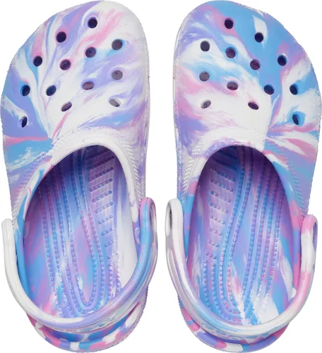 Vista 4 de Zuecos Crocs clásicos con diseño de teñido anudado marmoleado (para niños)