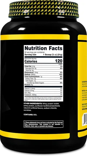 Vista 4 de Primaforce Polvo aislado de proteína de suero (vainilla, 2 libras) - Sin OMG, sin gluten