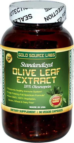 Cápsulas de extracto de hoja de olivo orgánico – Hoja de olivo orgánica pura más extracto de oleuropeína estandarizado, 90 cápsulas vegetarianas,