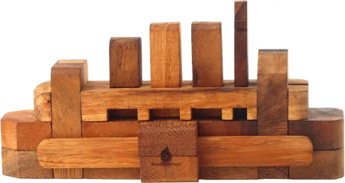 Vista 2 de Rompecabezas de madera Kumiki Brain Teaser para adultos, juego de rompecabezas de madera entrelazado 3D hecho a mano, rompecabezas clásico japonés