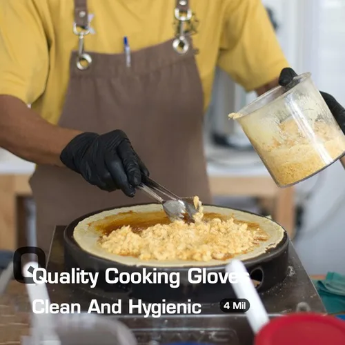 Vista 3 de Guantes de examen de nitrilo sin látex y sin polvo, guantes de nitrilo desechables no estériles de 5 mil para cocinar, limpiar