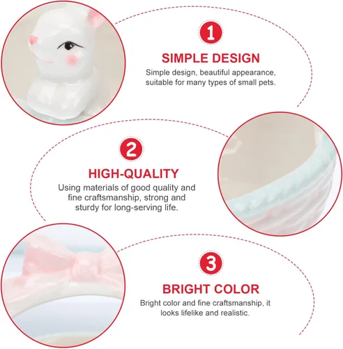 Vista 4 de Cabilock Muñeco de conejo Tazón de frutas de cerámica Cesta de caramelo de conejito Plato de conejo de porcelana Plato de artículos pequeños Plato