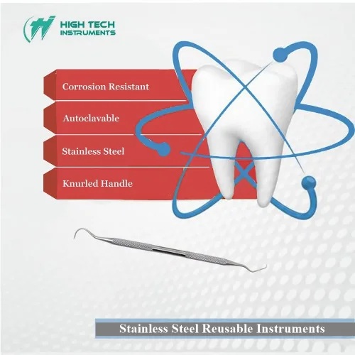 Vista 6 de Dental Explorer - Sonda de doble punta 17A/23 para limpieza profesional de dientes, placa de cálculo y removedor de sarro, hecha de acero inoxidable