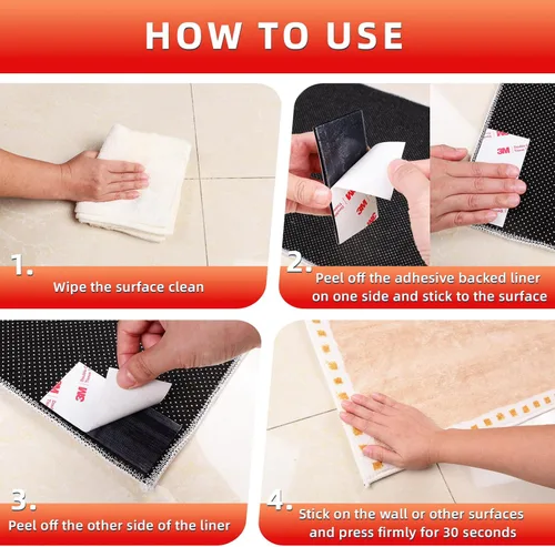 Vista 8 de Cinta de gancho y bucle (1 pulgada × 4 pulgadas), tira adhesiva de alta resistencia, cinta autoadhesiva entrelazada, tiras de montaje adhesivas