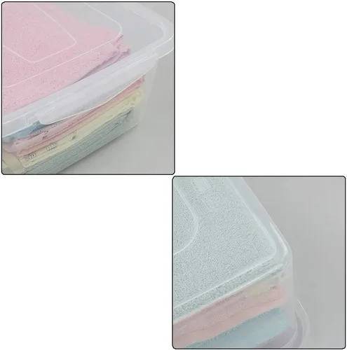 Vista 5 de Farmoon Contenedor de almacenamiento transparente de 14 cuartos de galón, contenedores de plástico con tapa, 4 paquetes